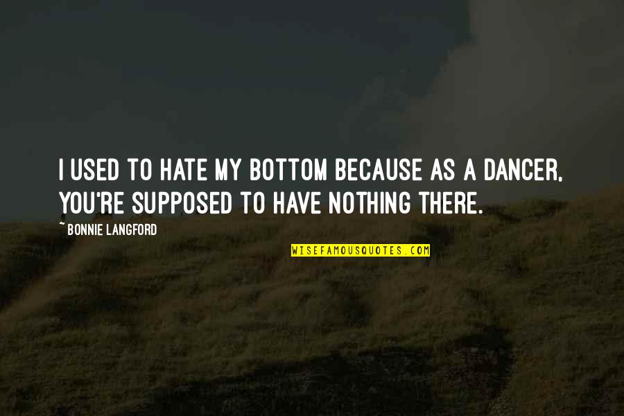 Karpets By Kerry Quotes By Bonnie Langford: I used to hate my bottom because as Karpets By Kerry Quotes By Bonnie Langford: I used to hate my bottom because as