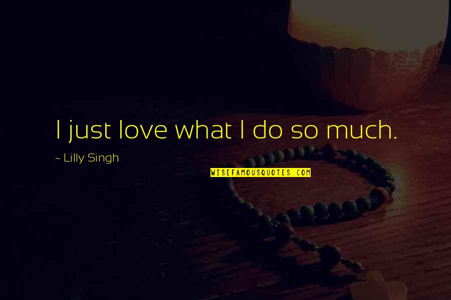 Karpicke And Roediger Quotes By Lilly Singh: I just love what I do so much.