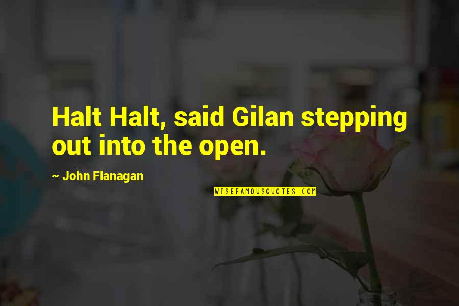 Karriem Riggins Quotes By John Flanagan: Halt Halt, said Gilan stepping out into the
