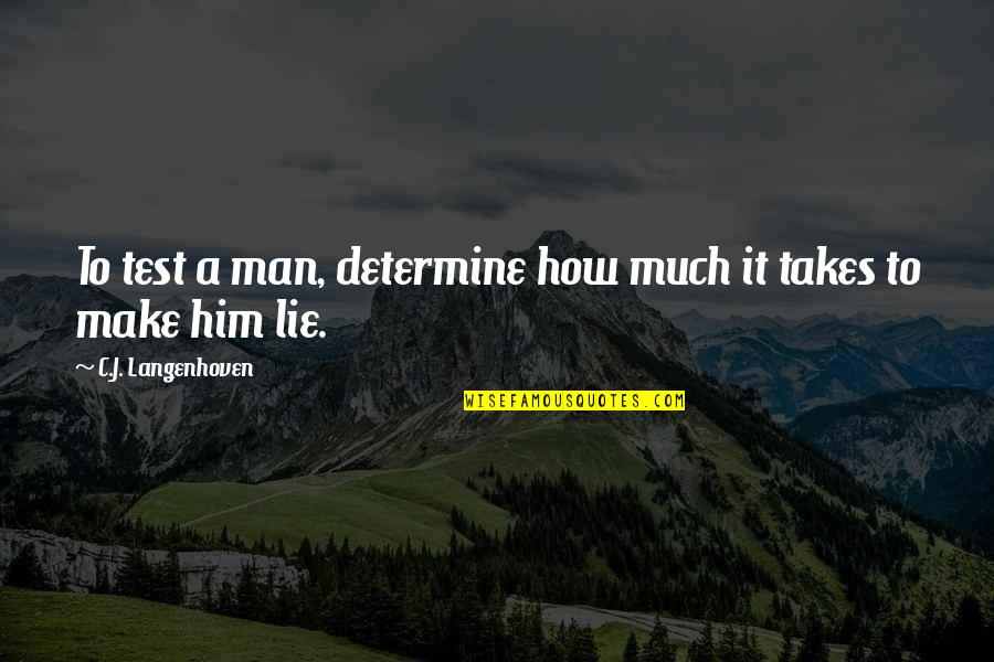 Kasabella Quotes By C.J. Langenhoven: To test a man, determine how much it Kasabella Quotes By C.J. Langenhoven: To test a man, determine how much it