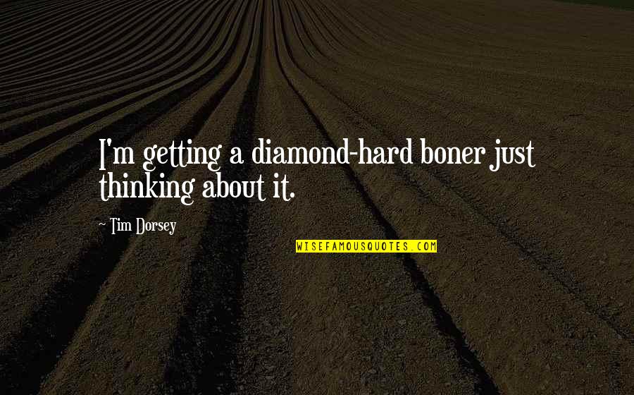 Kasamaan Synonyms Quotes By Tim Dorsey: I'm getting a diamond-hard boner just thinking about