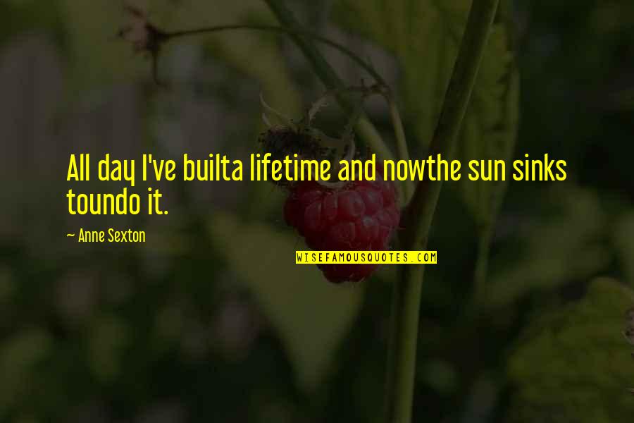 Kashid Raza Quotes By Anne Sexton: All day I've builta lifetime and nowthe sun