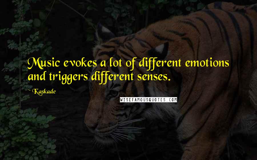 Kaskade quotes: Music evokes a lot of different emotions and triggers different senses.
