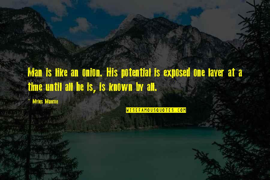 Kasler Rendelete Quotes By Myles Munroe: Man is like an onion. His potential is Kasler Rendelete Quotes By Myles Munroe: Man is like an onion. His potential is