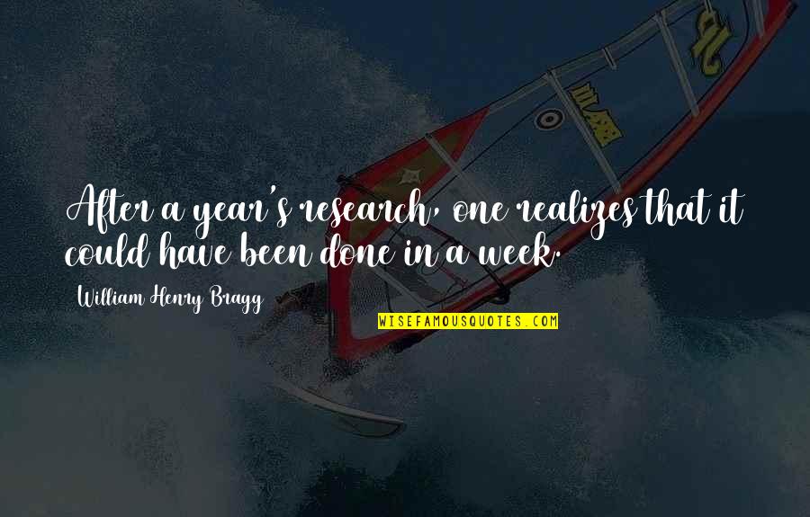 Kaspia Quotes By William Henry Bragg: After a year's research, one realizes that it
