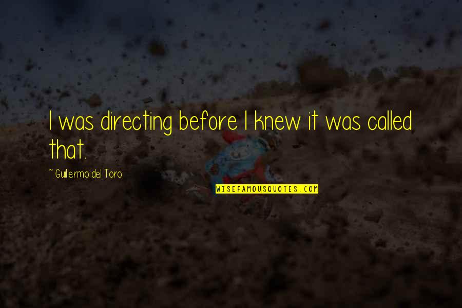 Kassiopeia Par Quotes By Guillermo Del Toro: I was directing before I knew it was