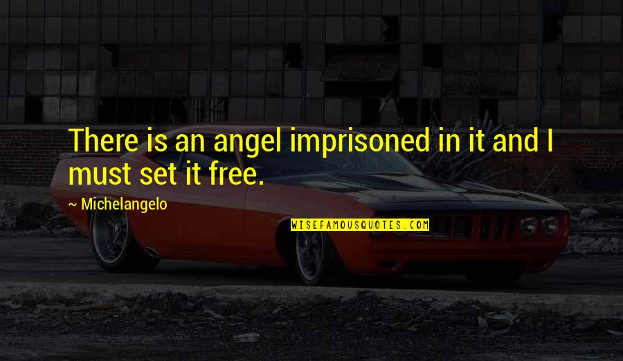 Kastart Quotes By Michelangelo: There is an angel imprisoned in it and