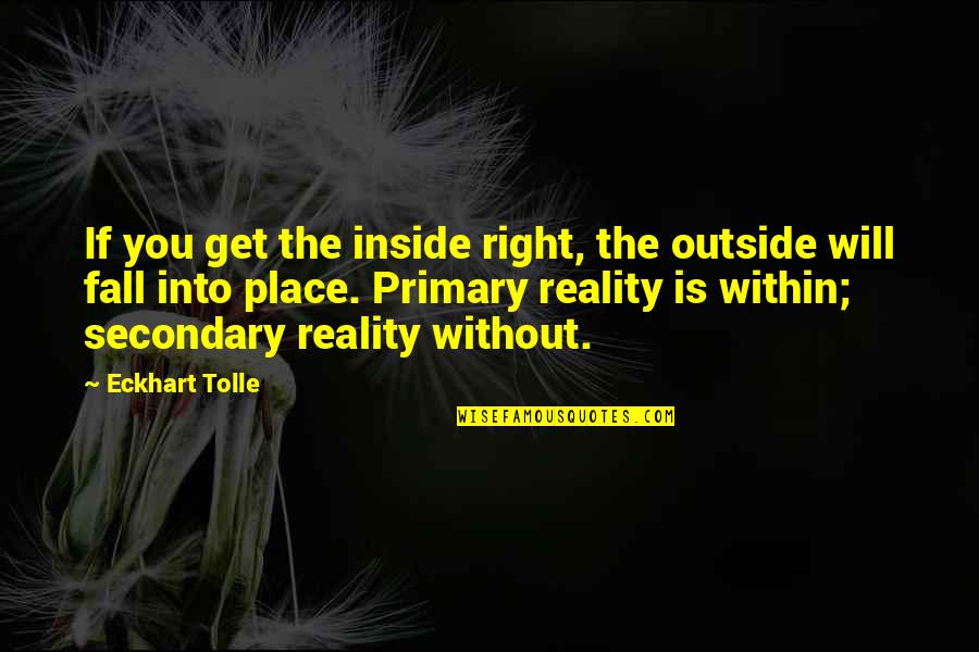 Kata Kata Itu Quotes By Eckhart Tolle: If you get the inside right, the outside