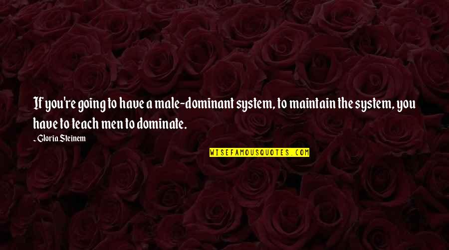 Katarsis Adalah Quotes By Gloria Steinem: If you're going to have a male-dominant system,
