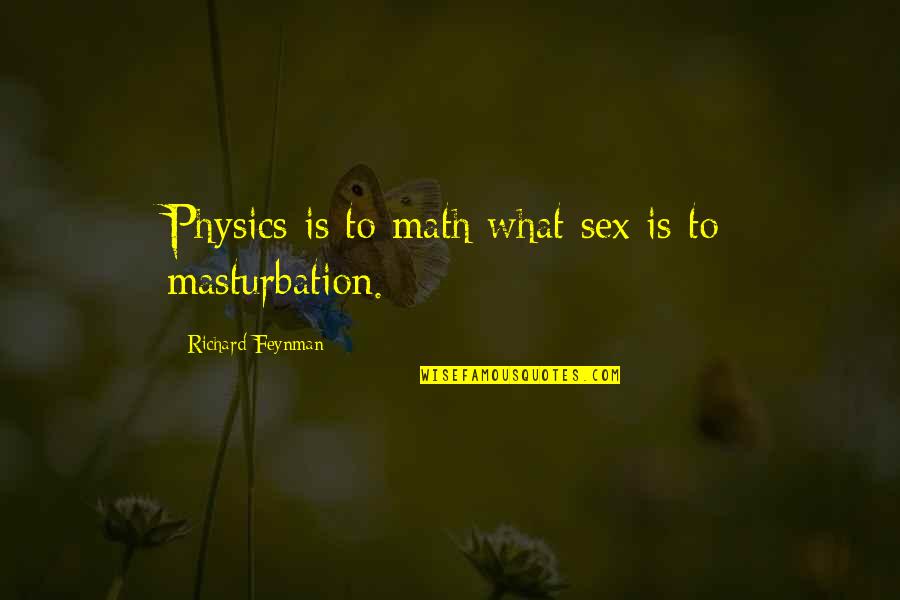 Katchen Steel Quotes By Richard Feynman: Physics is to math what sex is to