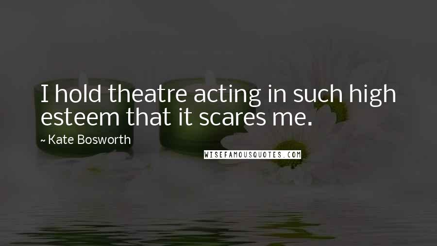 Kate Bosworth quotes: I hold theatre acting in such high esteem that it scares me.