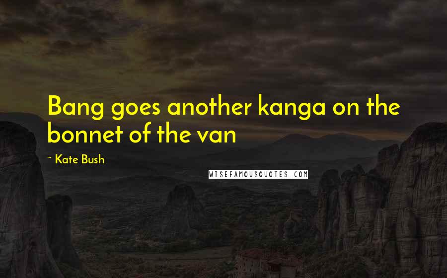 Kate Bush quotes: Bang goes another kanga on the bonnet of the van