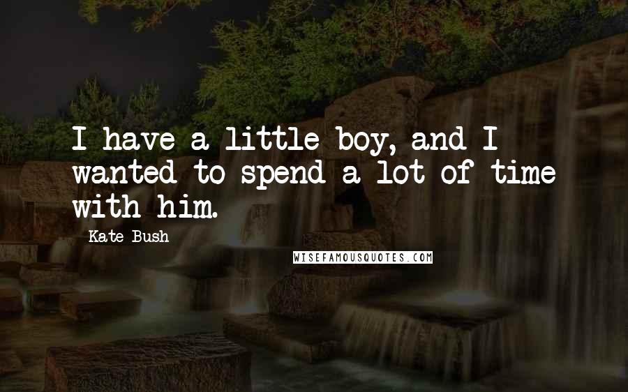 Kate Bush quotes: I have a little boy, and I wanted to spend a lot of time with him.