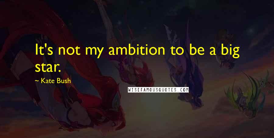 Kate Bush quotes: It's not my ambition to be a big star.