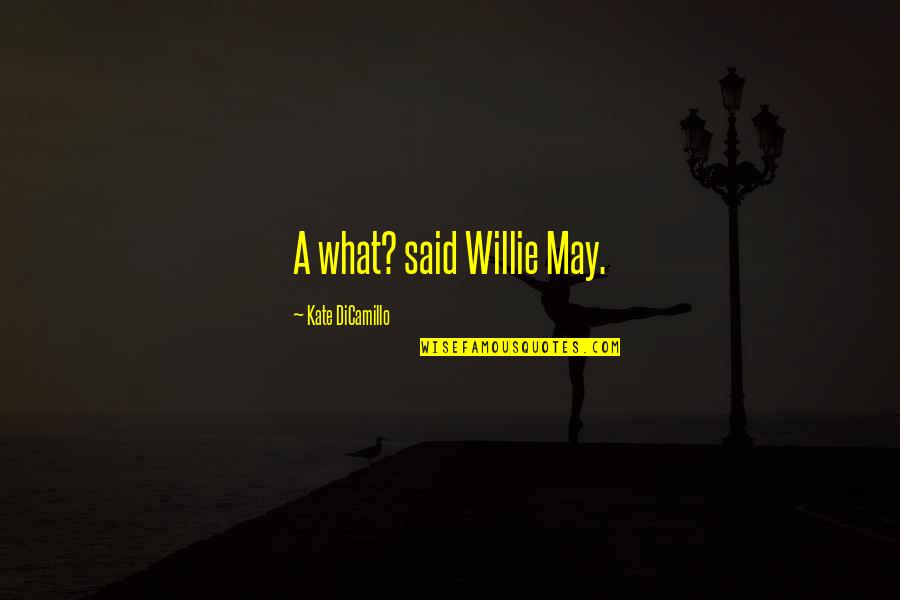Kate Dicamillo Quotes By Kate DiCamillo: A what? said Willie May. Kate Dicamillo Quotes By Kate DiCamillo: A what? said Willie May.