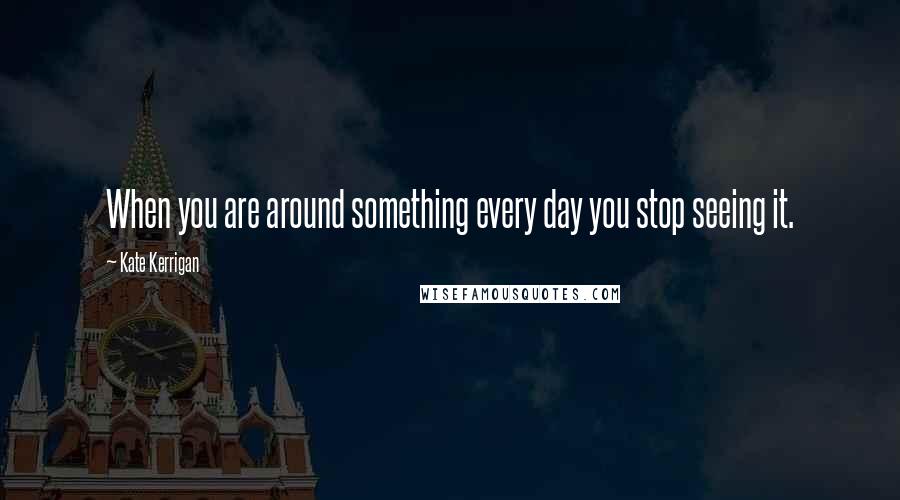 Kate Kerrigan quotes: When you are around something every day you stop seeing it.