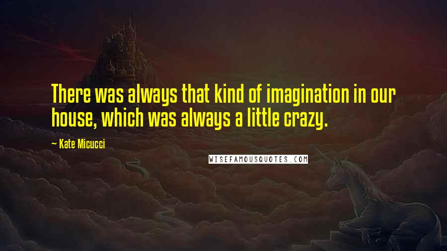 Kate Micucci quotes: There was always that kind of imagination in our house, which was always a little crazy.