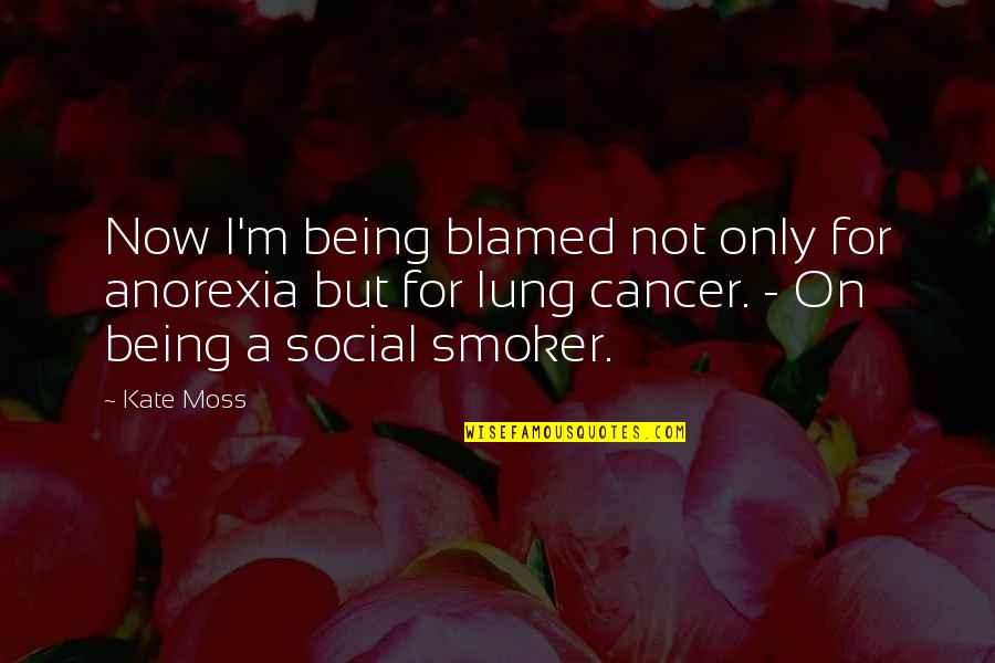 Kate Moss Quotes By Kate Moss: Now I'm being blamed not only for anorexia