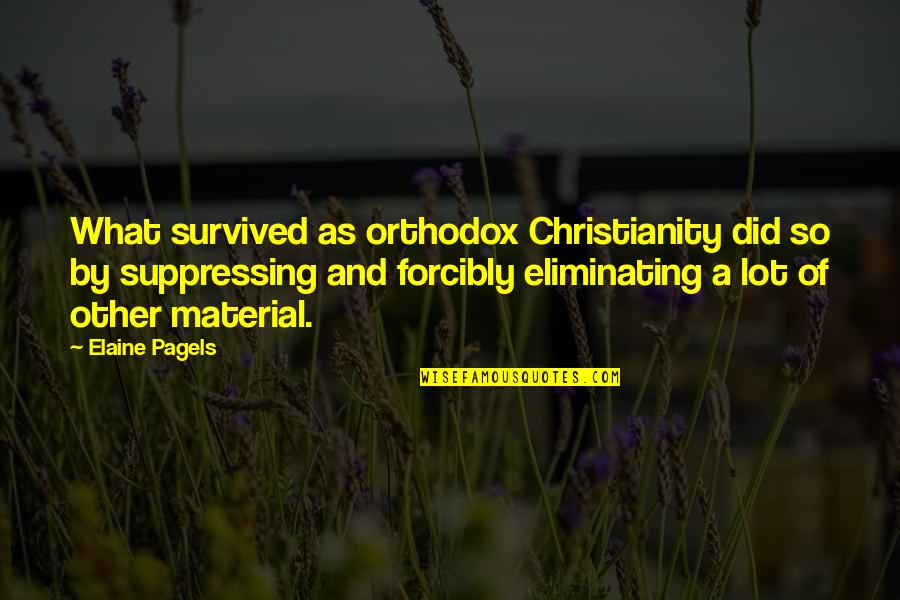 Kate Sanders Quotes By Elaine Pagels: What survived as orthodox Christianity did so by