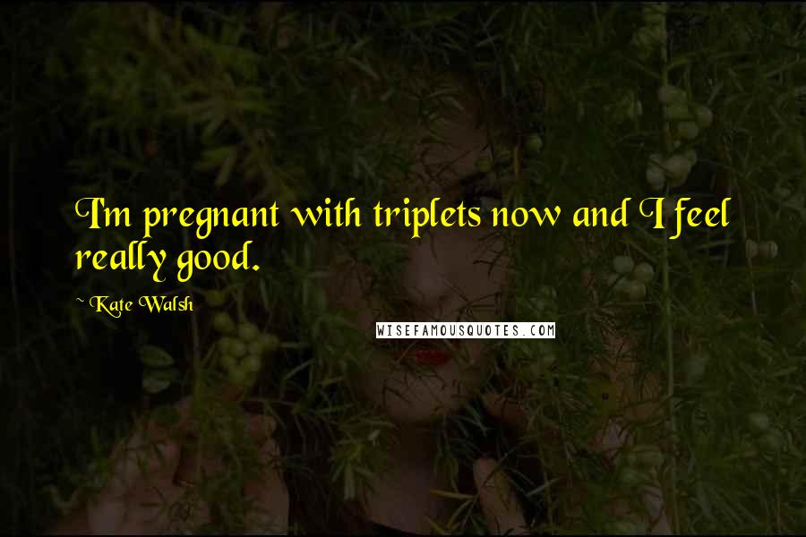 Kate Walsh quotes: I'm pregnant with triplets now and I feel really good.