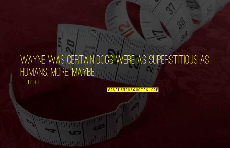 Katebi Quotes By Joe Hill: Wayne was certain dogs were as superstitious as