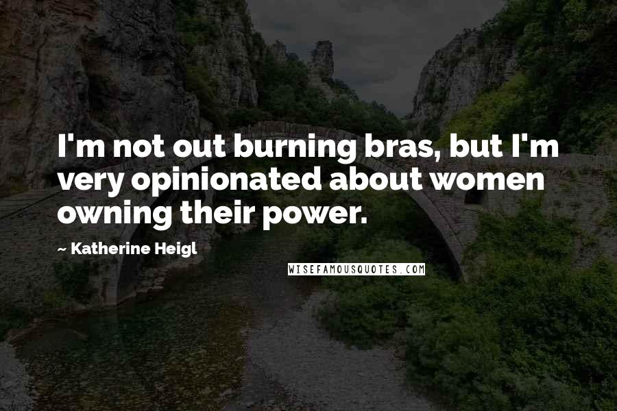 Katherine Heigl quotes: I'm not out burning bras, but I'm very opinionated about women owning their power.