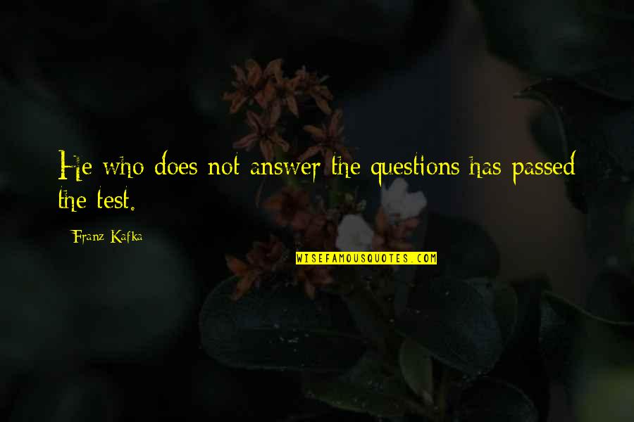 Kathleen Ravenel Quotes By Franz Kafka: He who does not answer the questions has