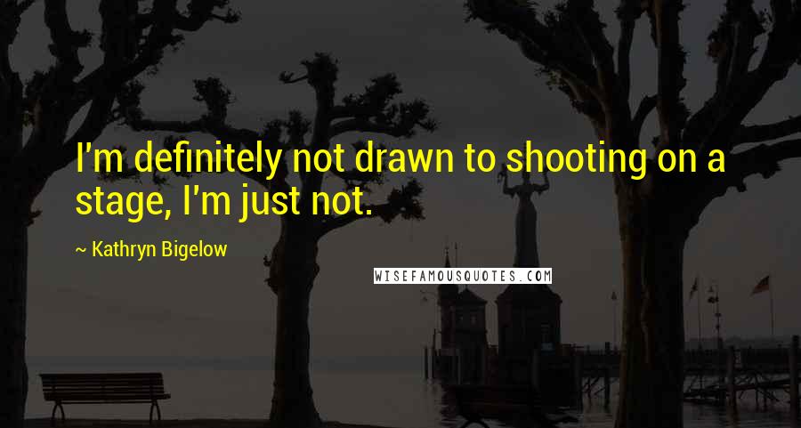 Kathryn Bigelow quotes: I'm definitely not drawn to shooting on a stage, I'm just not.