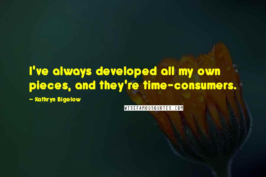 Kathryn Bigelow quotes: I've always developed all my own pieces, and they're time-consumers.