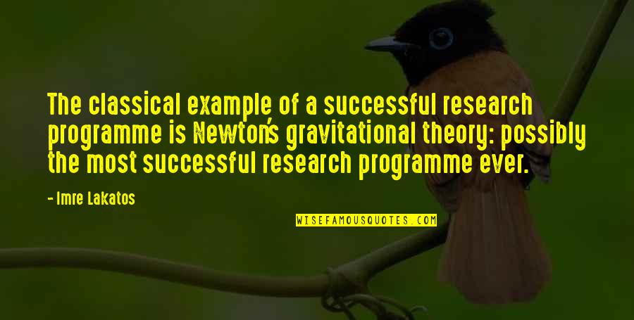Kathy Davis Love Quotes By Imre Lakatos: The classical example of a successful research programme