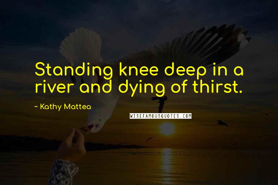 Kathy Mattea quotes: Standing knee deep in a river and dying of thirst.