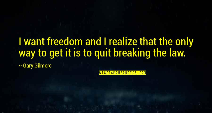 Katia Langenheim Quotes By Gary Gilmore: I want freedom and I realize that the Katia Langenheim Quotes By Gary Gilmore: I want freedom and I realize that the