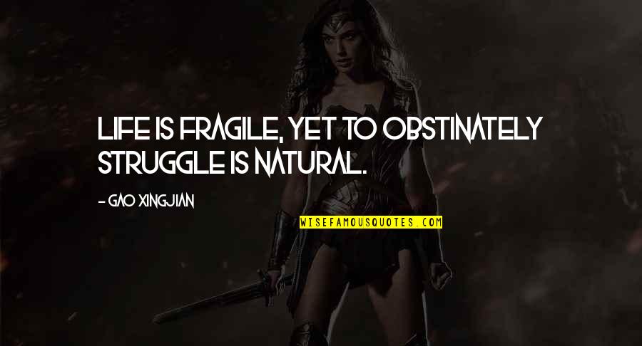 Katiana Jimenez Quotes By Gao Xingjian: Life is fragile, yet to obstinately struggle is Katiana Jimenez Quotes By Gao Xingjian: Life is fragile, yet to obstinately struggle is
