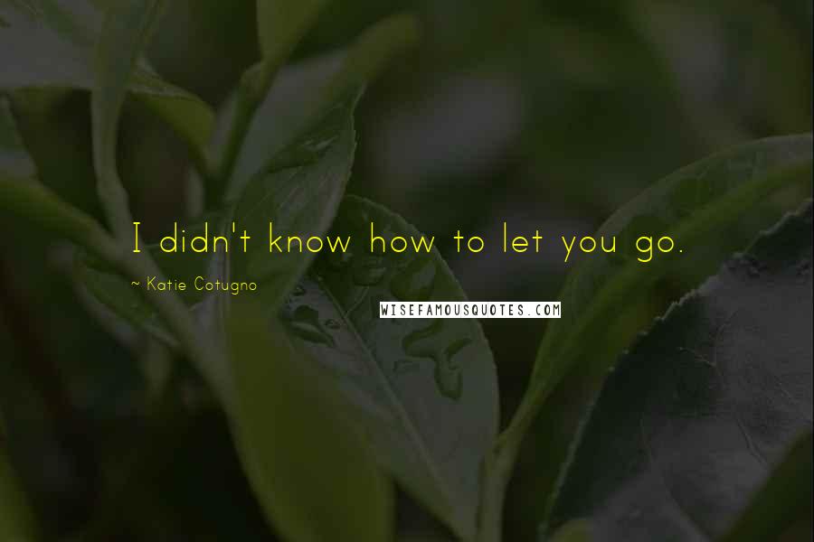 Katie Cotugno quotes: I didn't know how to let you go.