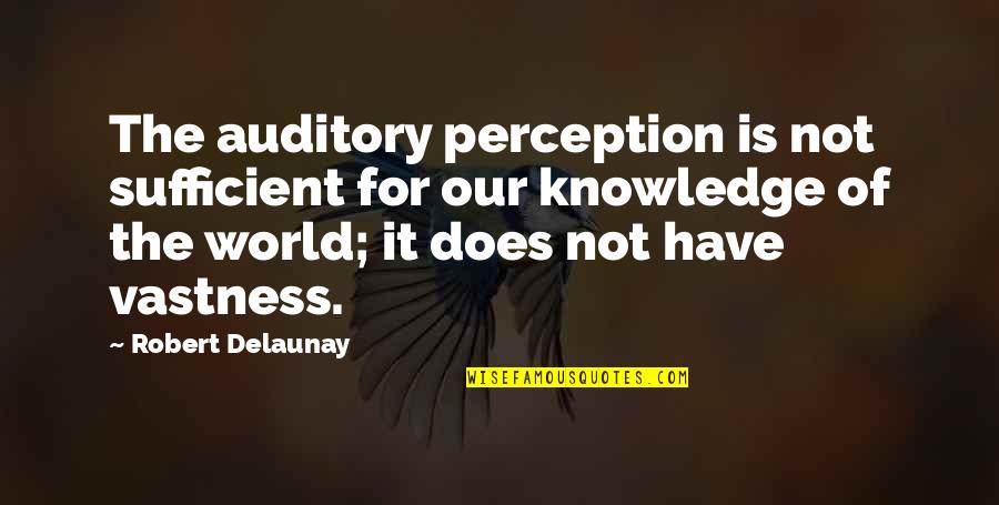 Katie Fforde Quotes By Robert Delaunay: The auditory perception is not sufficient for our