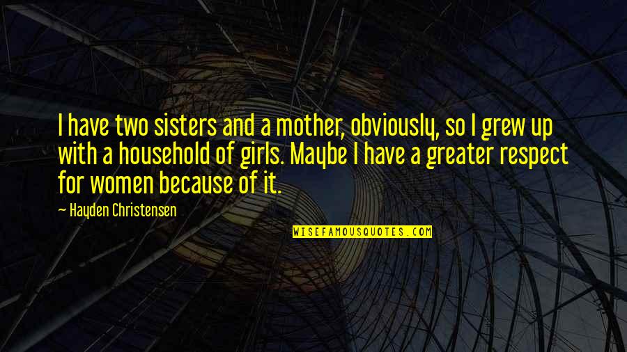 Katil Kim Quotes By Hayden Christensen: I have two sisters and a mother, obviously, Katil Kim Quotes By Hayden Christensen: I have two sisters and a mother, obviously,