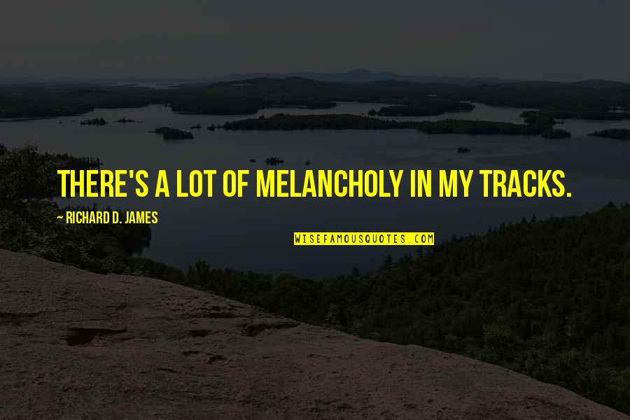 Katilyn Quotes By Richard D. James: There's a lot of melancholy in my tracks.