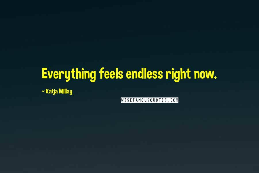 Katja Millay quotes: Everything feels endless right now.
