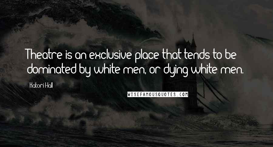 Katori Hall quotes: Theatre is an exclusive place that tends to be dominated by white men, or dying white men.