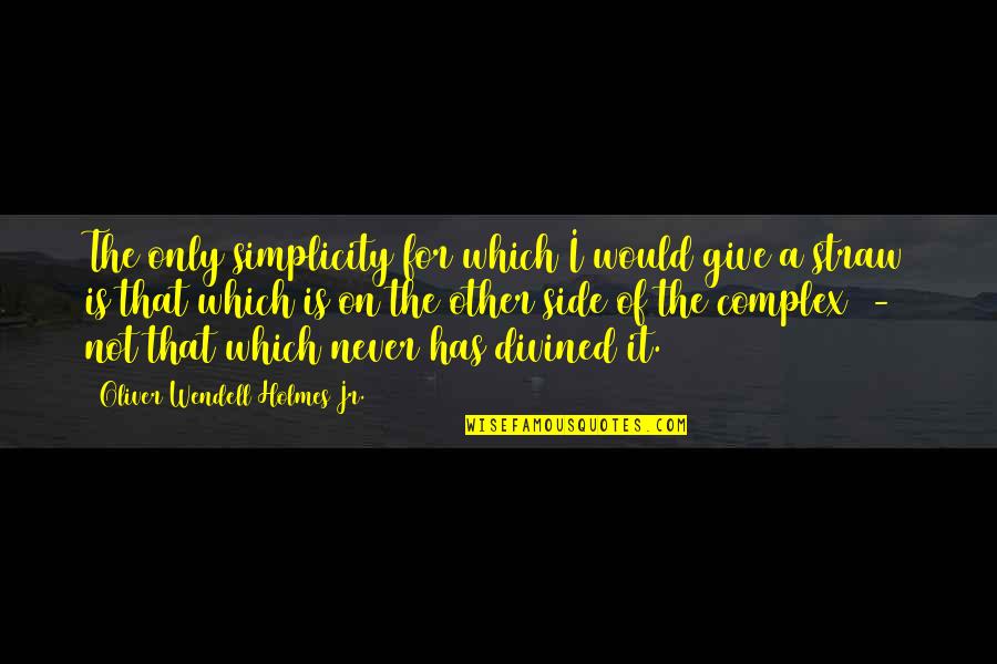 Katrantzou Mary Quotes By Oliver Wendell Holmes Jr.: The only simplicity for which I would give Katrantzou Mary Quotes By Oliver Wendell Holmes Jr.: The only simplicity for which I would give
