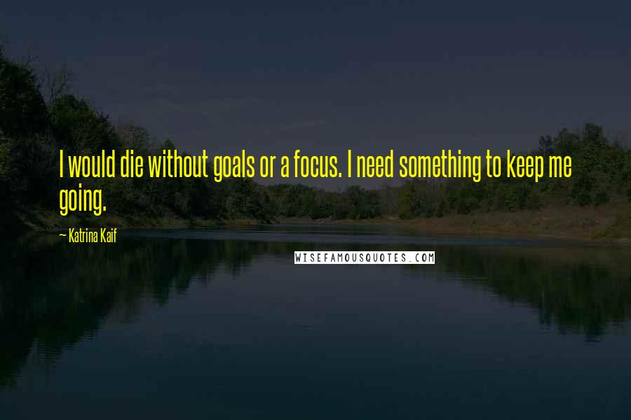 Katrina Kaif quotes: I would die without goals or a focus. I need something to keep me going.