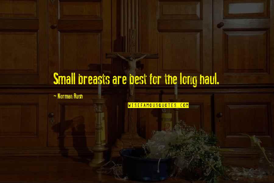 Katsuhide Ito Quotes By Norman Rush: Small breasts are best for the long haul. Katsuhide Ito Quotes By Norman Rush: Small breasts are best for the long haul.