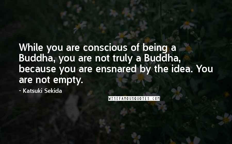 Katsuki Sekida quotes: While you are conscious of being a Buddha, you are not truly a Buddha, because you are ensnared by the idea. You are not empty.