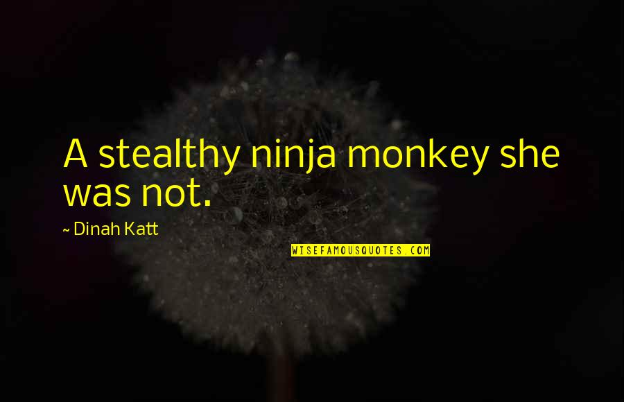 Katt Quotes By Dinah Katt: A stealthy ninja monkey she was not.