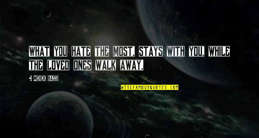 Kattner Coal Quotes By Mehek Bassi: What you hate the most, stays with you,