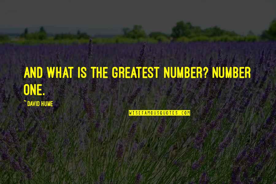 Katyayani Mata Quotes By David Hume: And what is the greatest number? Number one.