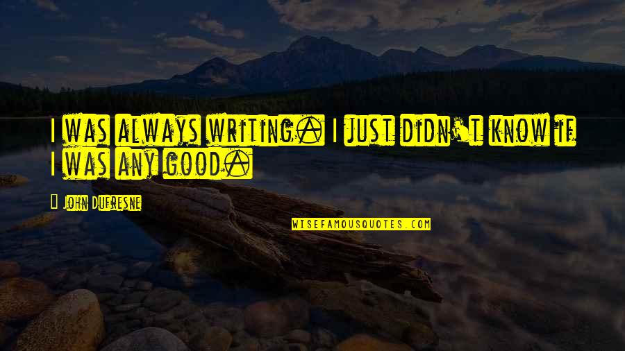 Katzenellenbogen Castle Quotes By John Dufresne: I was always writing. I just didn't know Katzenellenbogen Castle Quotes By John Dufresne: I was always writing. I just didn't know