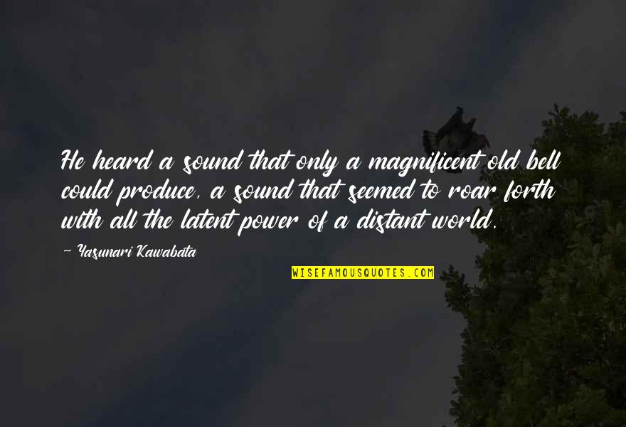 Kawabata Quotes By Yasunari Kawabata: He heard a sound that only a magnificent