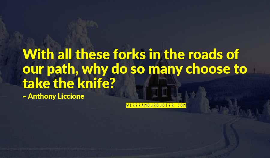 Kawahara Kazune Quotes By Anthony Liccione: With all these forks in the roads of