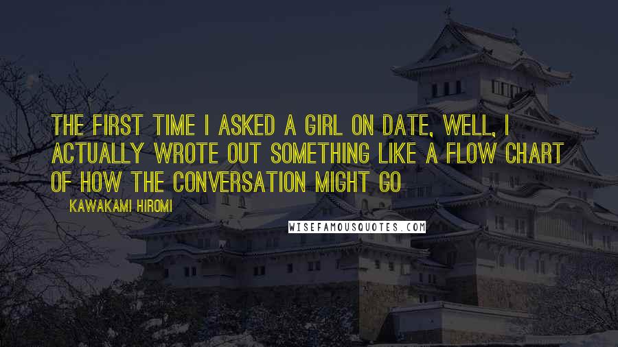 Kawakami Hiromi quotes: The first time I asked a girl on date, well, I actually wrote out something like a flow chart of how the conversation might go